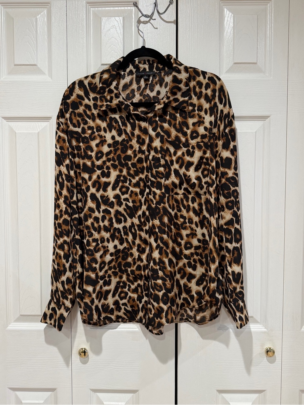 Moa Moa Leopard Print Button-Down Shirt - Brown/Tan/Black